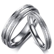 Fedine Acciaio Inox Coppia Fedi Uomo Donna Unisex Anello Fidanzamento Argento