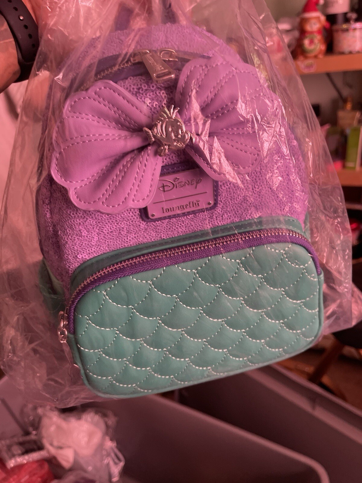 Loungefly Disney Little Mermaid Sequin Collection Ariel Mini Backpack 2022 NWT