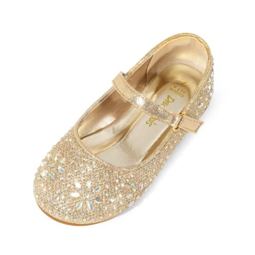 DREAM PAIRS Dress Shoes, Mary Jane Rhinestone Ballerina Flat Size 5 Toddler