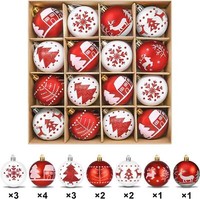 Weihnachtskugeln Set Rot Weiß Christbaumkugeln 16-Tlg. 6CM Bruchsicher