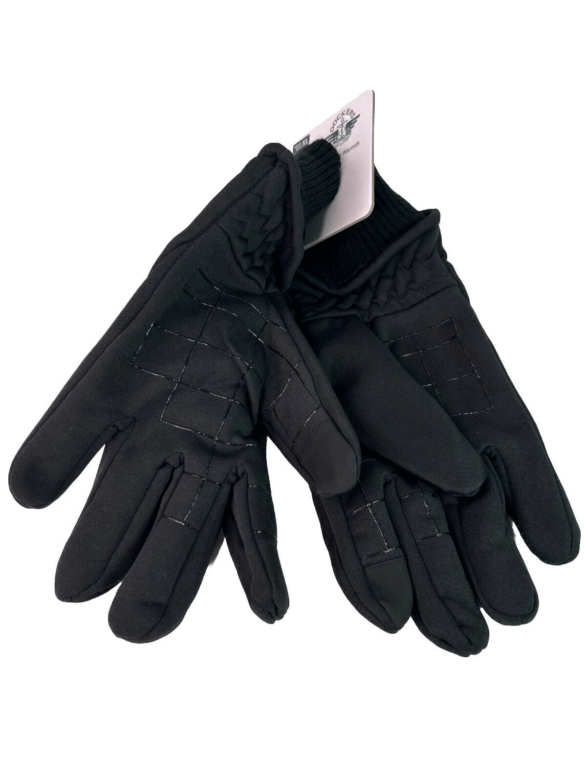 Dockers Men's Black Stretch Palm Touchscreen Gloves (45DK030033)- Size XL NWT