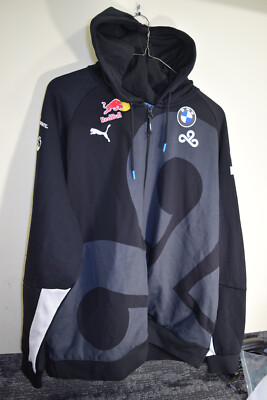 Cloud9 x Puma Official Full Zip Hoodie Sweatshirt MENS 2XL Black eSports BMW