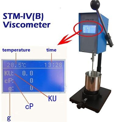 Stormer Viscometer Viscosity Meter Paint Coating Ink Temp KU CP G MPa.s Display