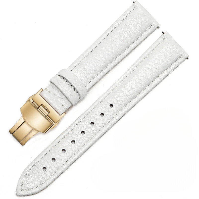 Soft Double-sided Cowhide Genuine Leather Watch Band Quick Release Strap 12-22mm - Image 1 of 4