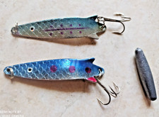 2 RAPALA' VINTAGE ESCHE ARTIFICIALI  CM. 9,5 + PIOMBINO MAI USATI