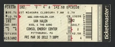 3/30/2012 Van Halen, Consul Energy Center, Pittsburgh, PA Ticket  A141