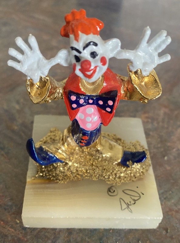 JUDI ORIGINALS Of California 24K Gold Plated Hand Painted Clown