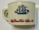 VINTAGE SHULTON OLD SPICE MILK GLASS SHAVING MUG SHIP GRAND TURK SALEM MCM