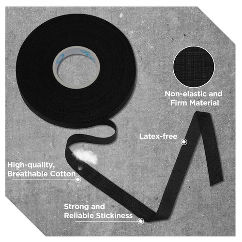 OK TAPE 8 Rouleaux Ruban Athlétique, 0,3 Pouce Ruban à Doigts pour 15 Yards, 0,3-Noir - Photo 5/6