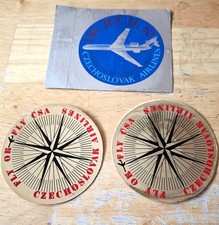 Csa Czechoslovak Airlines Stickers Fly Ok Il-62 Csa Jet 2 12in Diameter