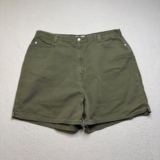 Faded Glory Denim Shorts Women 22WA Olive Green Vintage 90s High Waisted Cotton