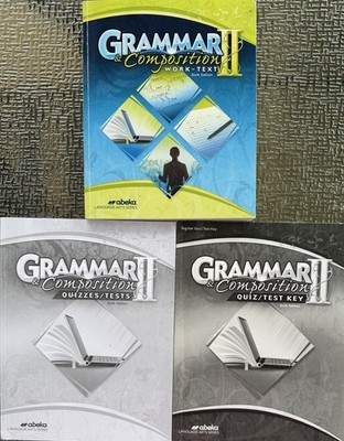 Abeka 8th Grade Grammar II Composition Teacher Test Quiz Keys & Student Text