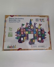 New EverPlay Magnetic Tiles Kids 140pcs Construction Building Blocks 3D Sealed