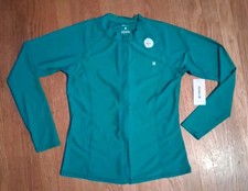 NWT Hurley Women's Green Long Sleeve Rash Guard Swim Shirt UPF 50 UV Size L