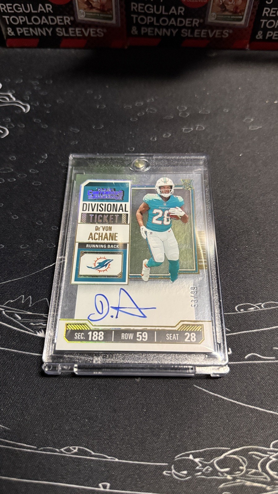 DE'VON ACHANE 2023 CONTENDERS OPTIC ROOKIE TICKET Silver RC AUTO /99 
