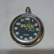 Slick 50 Quartz Pocket Watch Silver Case Black Dial Arabic Numerals Analog