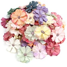 120 Pcs Silk Flowers Faux Flower Heads Craft Flowers 12 Colors Artificial Sma...