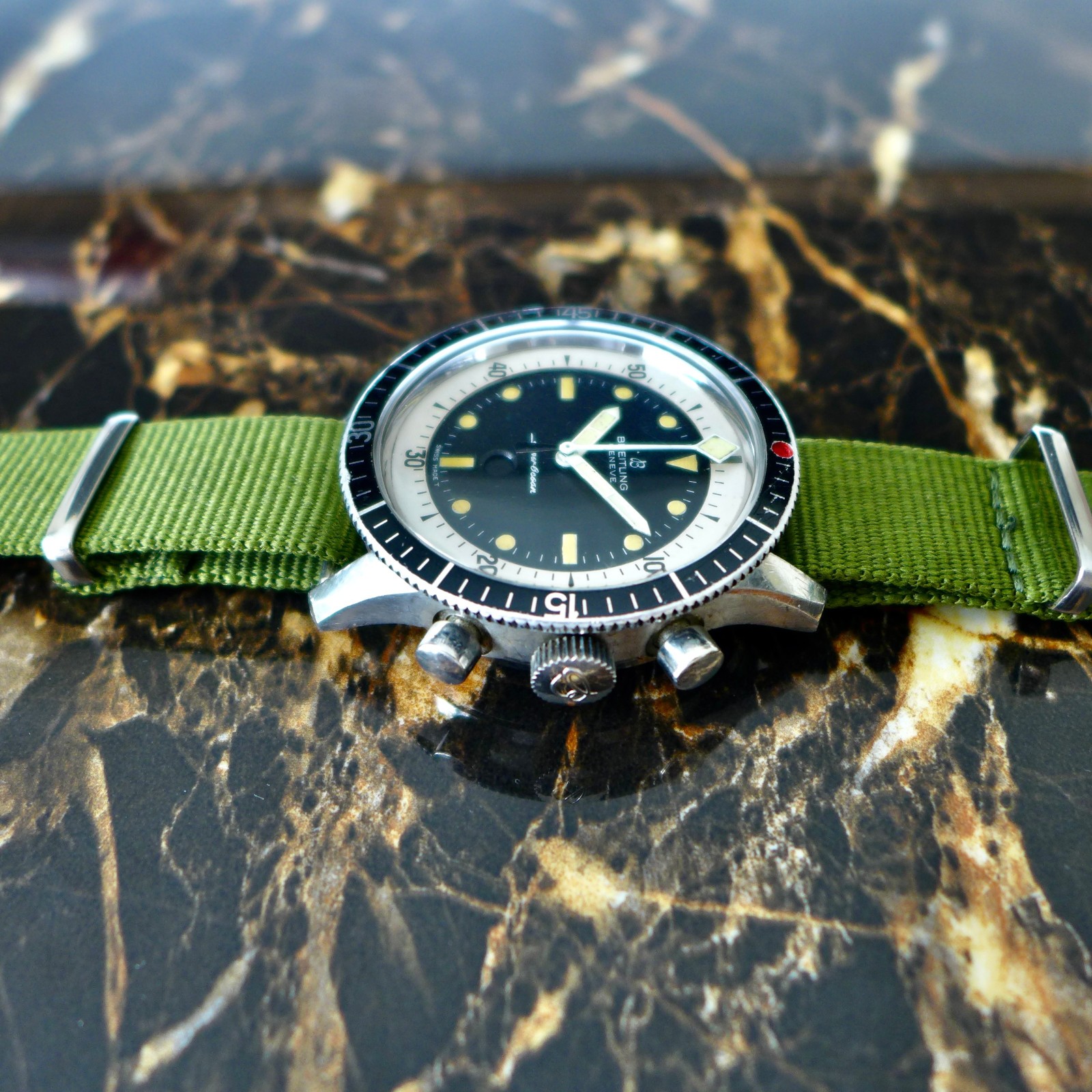 A Rare Vintage 1960s Breitling Superocean "Slow Chrono" Divers Watch Ref. 2005 image 7