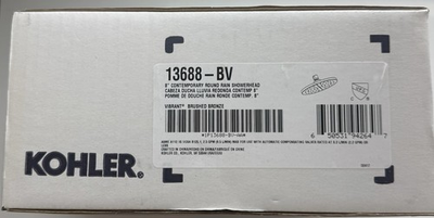 #ad Kohler 13688 BV 8” Contemporary Round Rain Showerhead Brushed Bronze NEW $280.00
