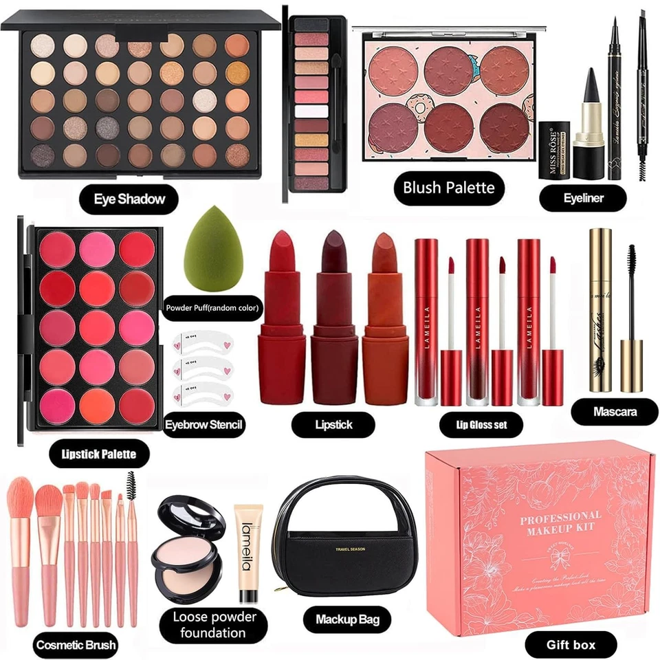 Kit de maquiagem completo MISS ROSE M tudo em um, conjunto multiuso feminino 1  - Imagem 2 de 4