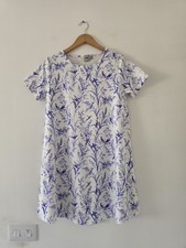  ASOS. Women's white, blue, A line silhouette mini casual dress size 10.