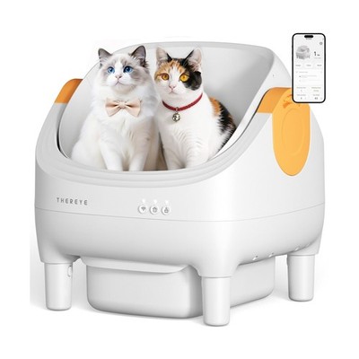 Thereye Automatic Litter Box, Open-Top Self Cleaning Litter Box with APP Cont...