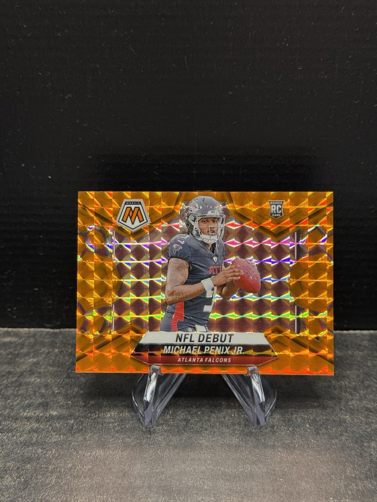 Michael Penix Jr. 2024 Panini Mosaic Football NFL Debut Orange Mosaic /199 RC