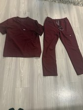 Men's Figs Scrubs Set Size M Burgundy
