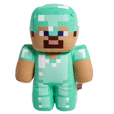 Minecraft Diamond Steve PlushCharacter, 8-inch Collectible Soft Doll Mattel