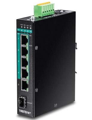 TRENDnet TI-PG541i 6-Port Hardened Industrial Gigabit PoE+ Layer 2 Managed DIN