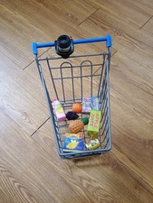Walmart Metal Miniature Shopping Cart Grocery Replica with Wheels 10x9.5x7 Food