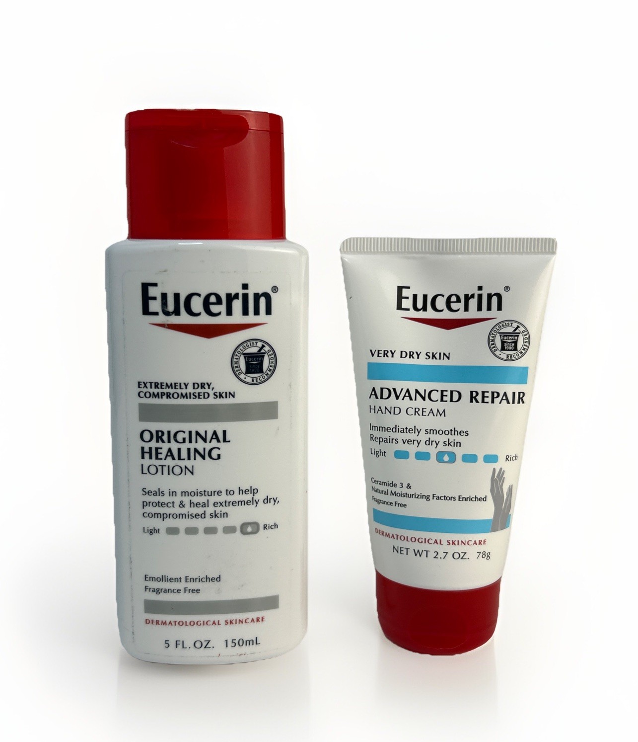 Eucerin Original Healing Cream for Extremely Dry Skin 5 Oz and 2.7 Oz