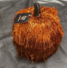 Hyde and EEK Boutique Orange Tinsel Pumpkin Halloween Fall Table Decor New