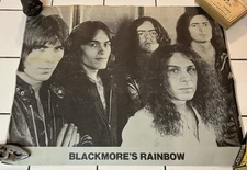 Vintage RICHIE BLACKMORE’S RAINBOW Paper Poster 22x17” RONNIE JAMES DIO Rare!