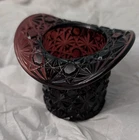 Vintage Fenton Button and Daisy Purple Amethyst Glass Top Hat