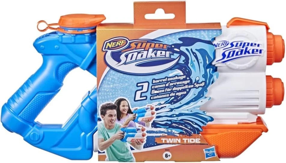 NERF Super Soaker Twin Tide Pistola De Agua Doble Cañón 1.0L