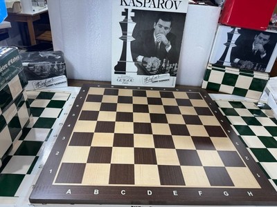 NEW EBONY BLACK WOODEN CHESS BOARD 21'' X 21'' X 0.75''  INLAYED SQUARES W/NOTATION