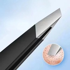 Stainless Steel Eyebrow Tweezers Slant Flat Tip Eyelash Ingrown Hair Remover