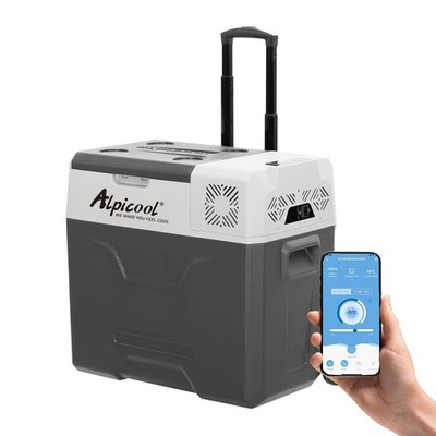 Alpicool CX50 tragbare Kühlbox, 50 l, 12 V, mit Teleskopstange 