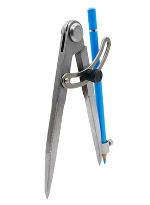 6 Inch Woodworking Compass with Pencil Holder Lockable Wing Drafting Tool