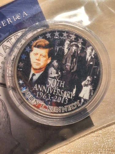 50th Anniversary 1963-2013 John F Kennedy Colorized Kennedy Half Dollar UNC Nice
