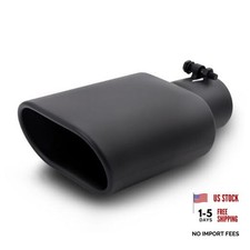 Rectangle Exhaust Tip 2.5 Inlet - Black Coating Square - Black Coated