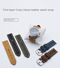 Hand-stitched Genuine Leather Watch Straps Mens Fashion Wristband 18/20/22/24/26