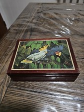 Vintage Trinket Jewelry Box Bird Graphic Arts Tiles by Kimberly Ent. USA