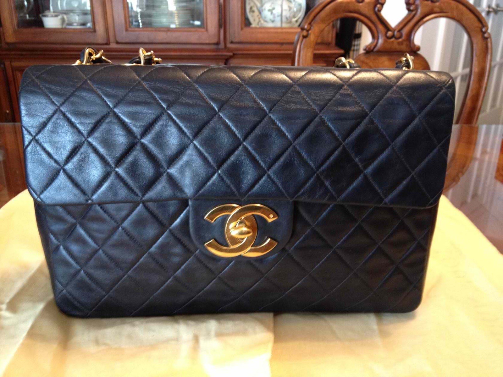 chanel vintage xl jumbo 24K Gold Hardware Gem