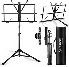 K KASONIC Music Stand, 2 in 1 Dual-Use Folding Sheet Music Stand & Desktop Book 
