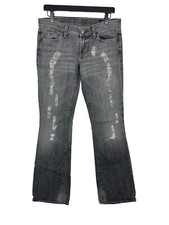 Citizens of Humanity Simone 105 Low Waist Flair Jeans Gray Distressed Size 30