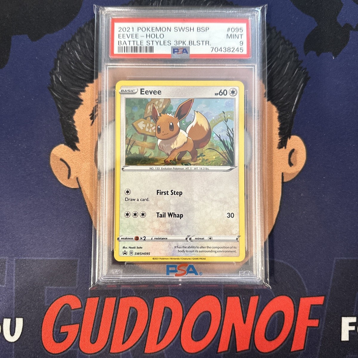 PSA 9 MINT 2021 Pokemon Battle Styles EEVEE #095 BSP Blister Promo