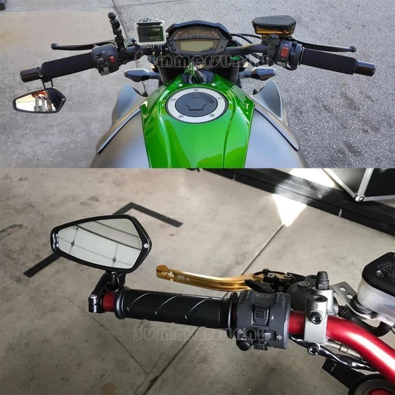 ESPEJOS RETROVISORES NEGROS MANILLAR MOTO YAMAHA FZR600 YZF 600 R1 R6 R6S Foto 3 de 4