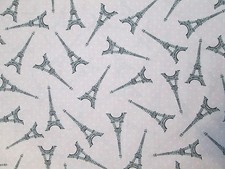 PARIS EIFFEL TOWER PARIS PINK DOTS COTTON FABRIC FQ